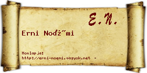 Erni Noémi névjegykártya