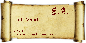 Erni Noémi névjegykártya